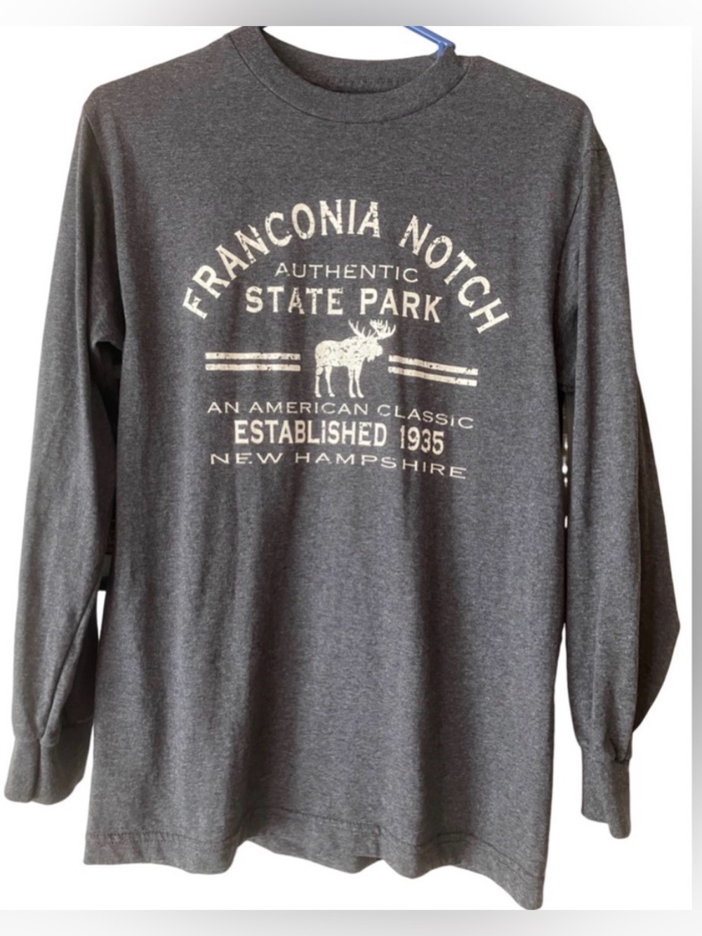 Franconia Notch State Park New Hampshire Long Sleeve Crew Neck T-Shirt Graphic